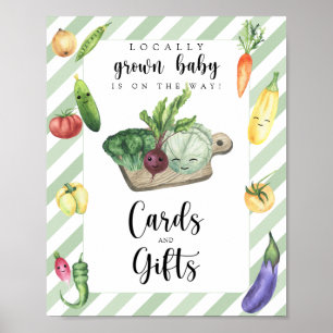 Poster Baby shower Veggie - cartes et cadeaux