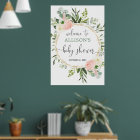 Baby shower vert rose fille signe de bienvenue