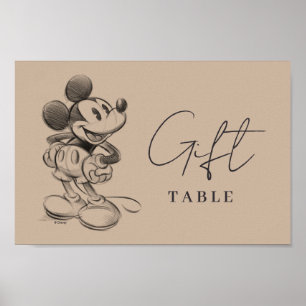 Poster Baby shower vintage Mickey
