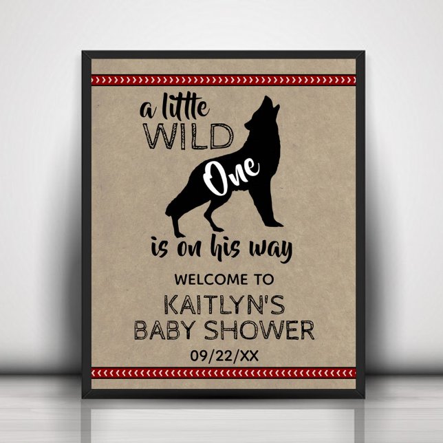 Poster Baby shower Wild One Boys Bienvenue (Créateur téléchargé)