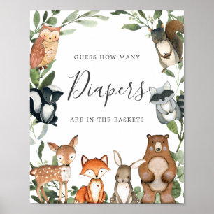 Poster Baby shower Woodland Devine Combien de Diapeurs Si