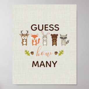 Poster Baby shower Woodland Devine Combien de signes