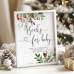 Poster Baby showers à feuillage persistant de Noël Livres