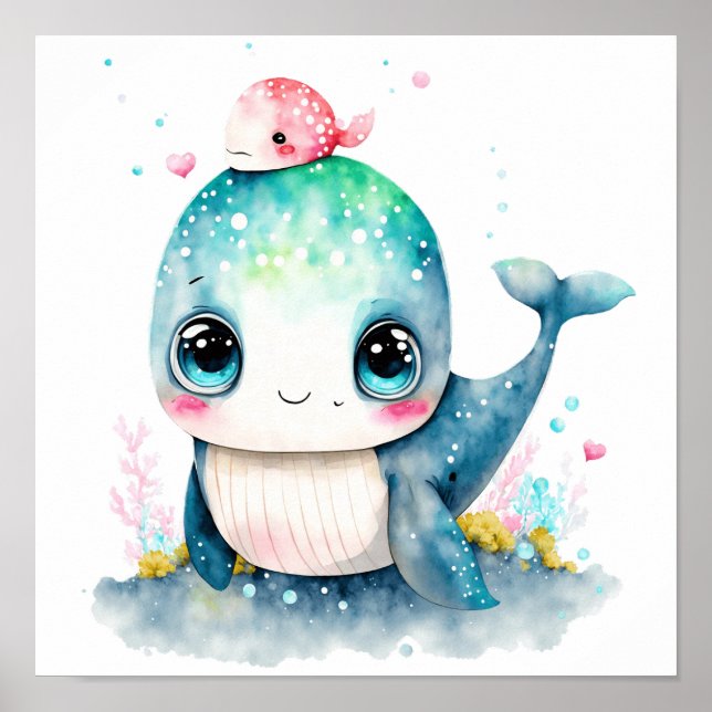 Poster Baby Whale Wall Art (Devant)