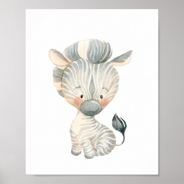 Poster Baby Zebra Nursery Wall Art (Devant)