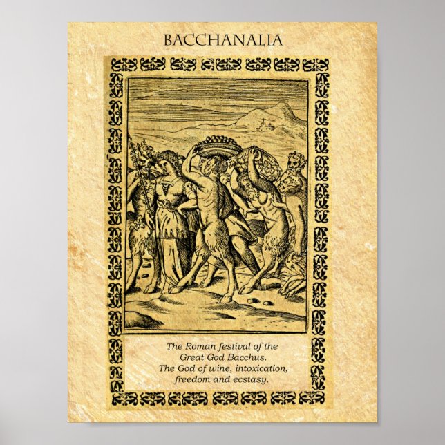 Poster BACCHANALIA, Dieu Bacchus (Devant)