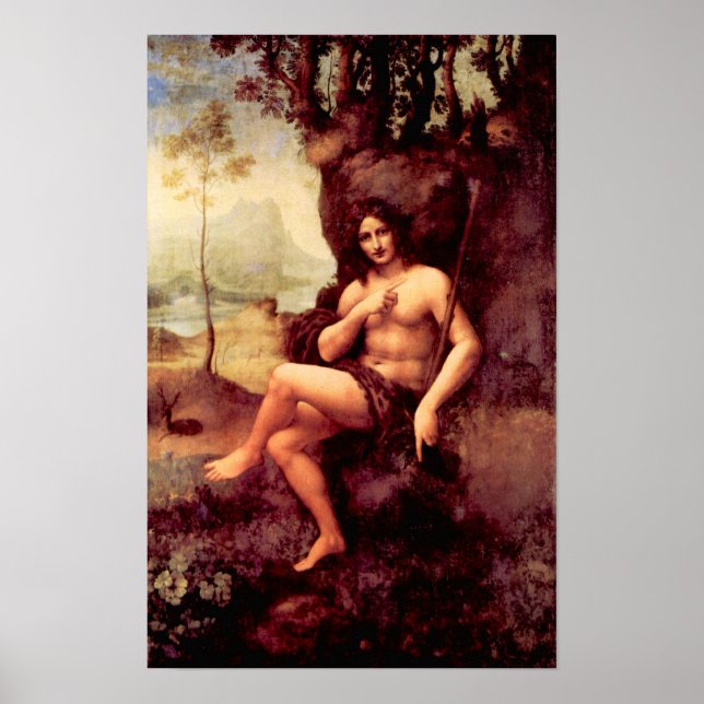 Poster Bacchus par Leonardo da Vinci (Devant)