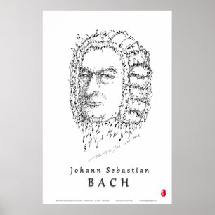 Poster Bach font face à la musique