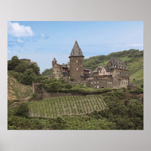 Poster Bacharach, Allemagne, Château de Stahleck, Schloss (Devant)