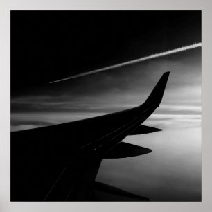 Poster Bâche dans l'air en noir et blanc