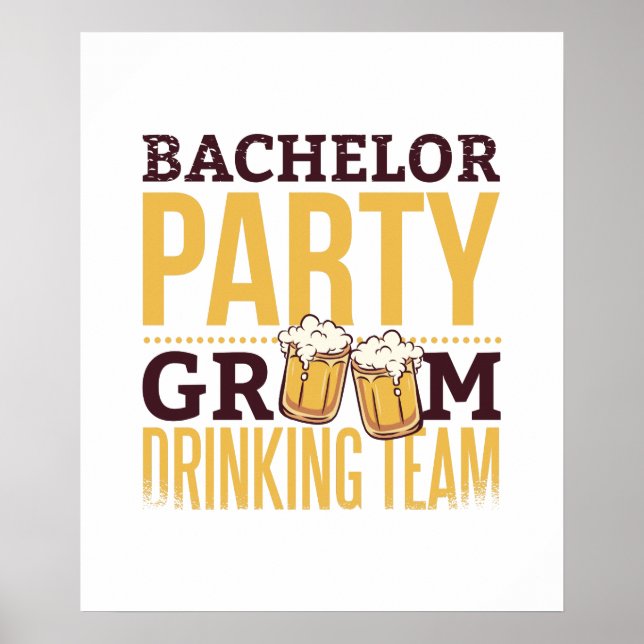 Poster Bachelor Party Groom Dragon Team Funny Mariage (Devant)