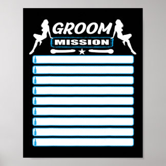 Poster Bachelor Party With Checklist - Tâches Pour Le Gro