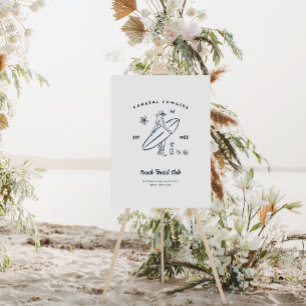 Poster Bachelorette Coastal Cowgirl Bienvenue