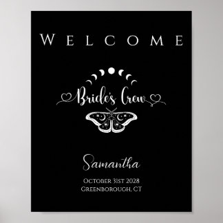 Poster Bachelorette fête céleste gothique Bienvenue