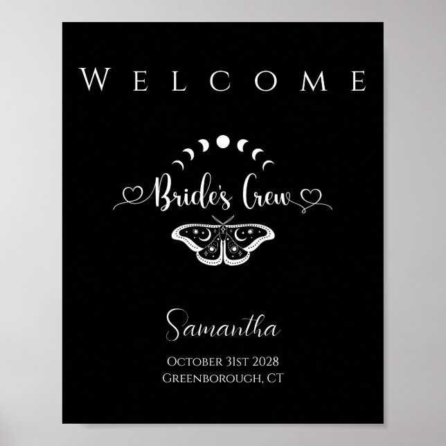 Poster Bachelorette fête céleste gothique Bienvenue (Devant)