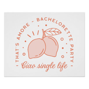 Poster Bachelorette fête Italienne fruit d'été esthétique