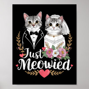 Poster Bachelorette Mariage Fête Mariée Groom Chats Juste