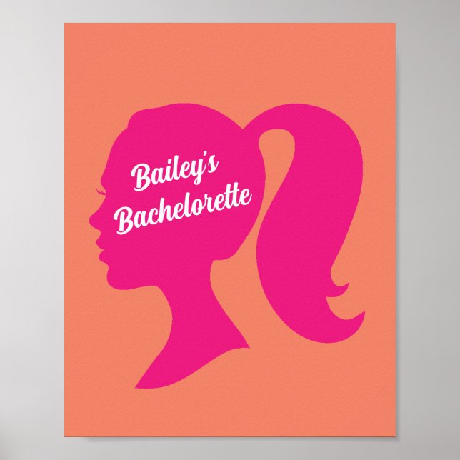 Poster Bachelorette rose et orange (Devant)