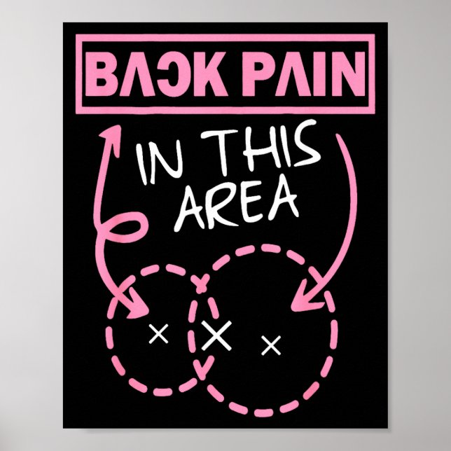 Poster Back Pain In This Area Funny  (Devant)