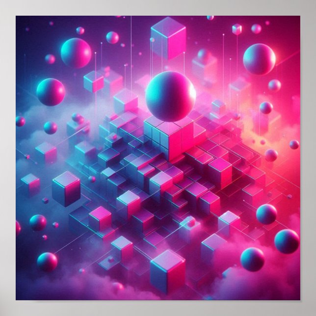 Poster Back to School Dreamy Neon Floating Vision (Devant)