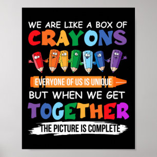 Poster Back to School Teacher We Are Like A Box Of Crayon