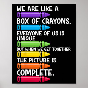 Poster Back to School Teacher We Are Like A Box Of Crayon