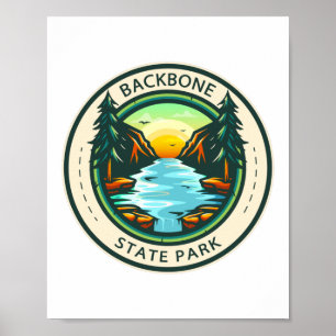 Poster Backbone State Park Badge Iowa