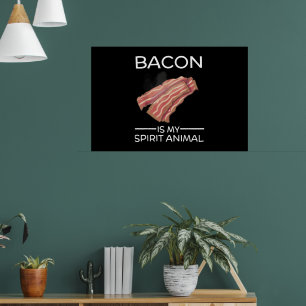 Poster Bacon Est Mon Esprit Animal Drôle Croustillant Cut