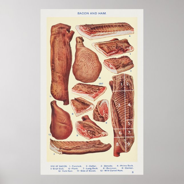 Poster Bacon et jambon (Devant)