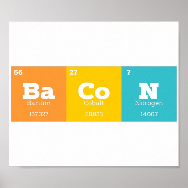 Poster Bacon Table périodique Chimie enseignant ou étudia (Devant)