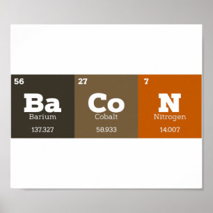Poster Bacon Table périodique Chimie enseignant ou étudia