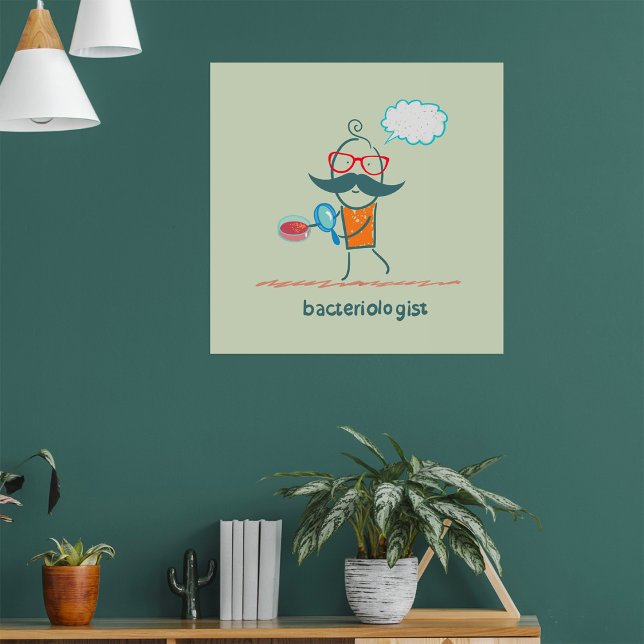 Poster Bactériologiste drôle scientifique avec grande mou (Créateur téléchargé)