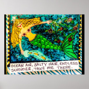 Poster Bad girl art imprimé sur papier d'archives
