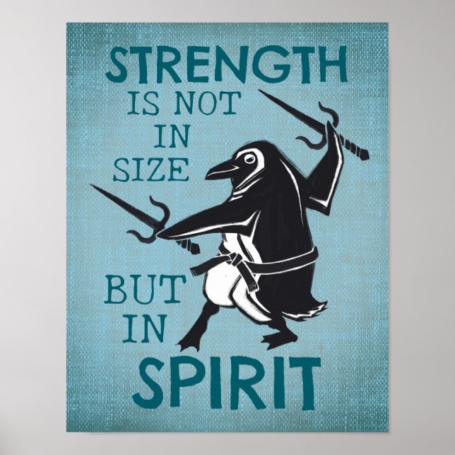 Poster Badass Karate Penguin Motivation (Devant)