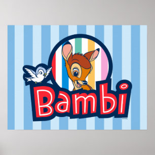 Poster Badge bambou rayé