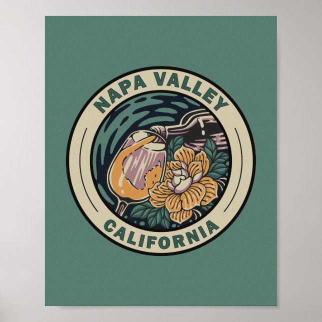 Poster Badge d'Art Voyage Napa Valley California (Devant)