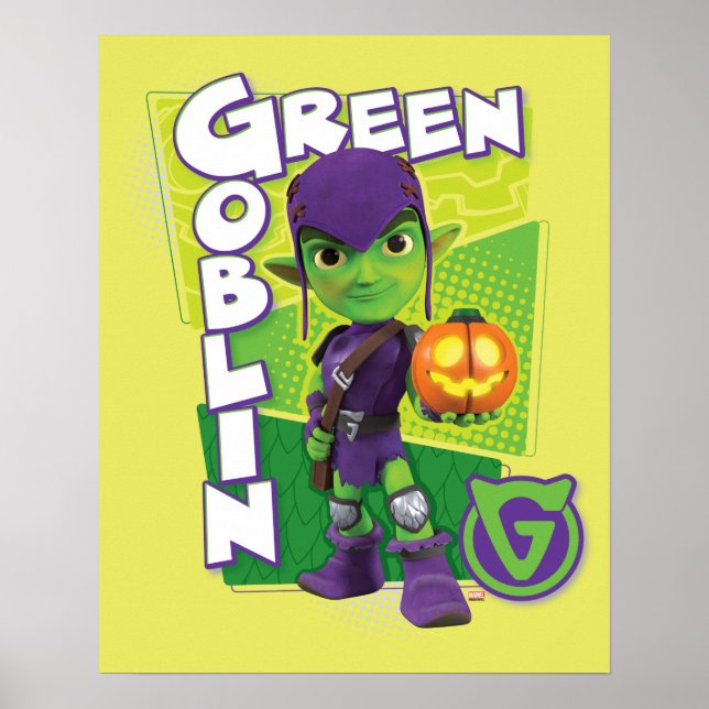 Poster Badge de caractère vert Goblin (Devant)