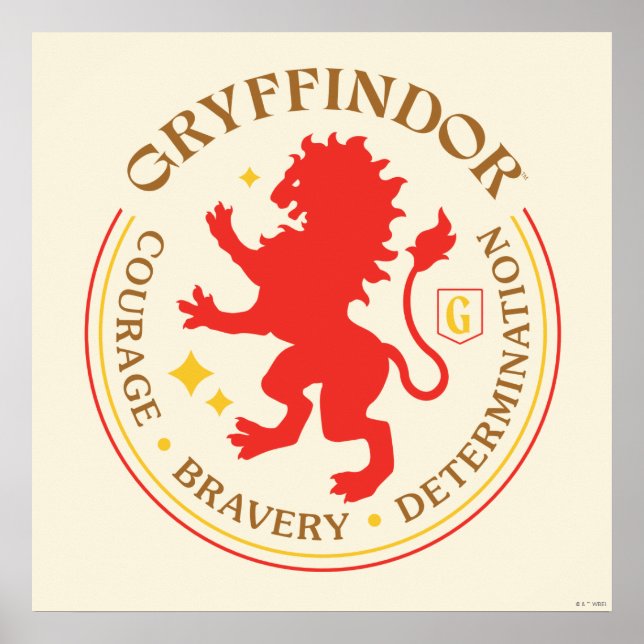 Poster Badge de la Fierté de la maison de lion rouge GRYF (Devant)