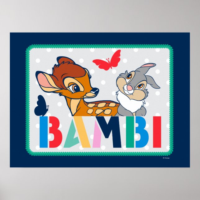 Poster Badge de point Bambi & Thumper Polka (Devant)