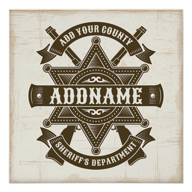 Poster Badge de Rifles Adjoint Old West Sheriff Personnal (Devant)