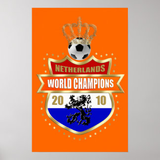 Poster Badge des Champions du Monde de Pays-Bas 2010
