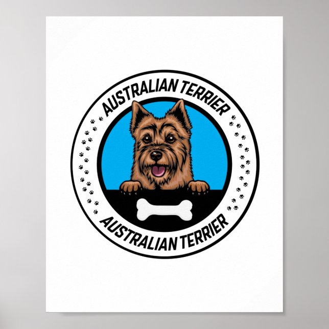 Poster Badge d'illustration de Terrier Peeking en Austral (Devant)