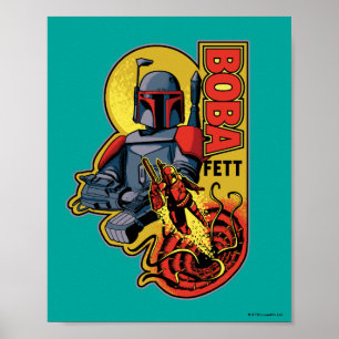 Poster Badge graphique Retro Boba Fett Sarlacc