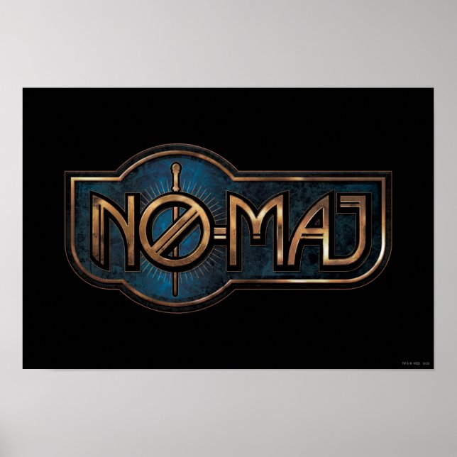 Poster Badge NO-MAJ™ en or et marbre (Devant)