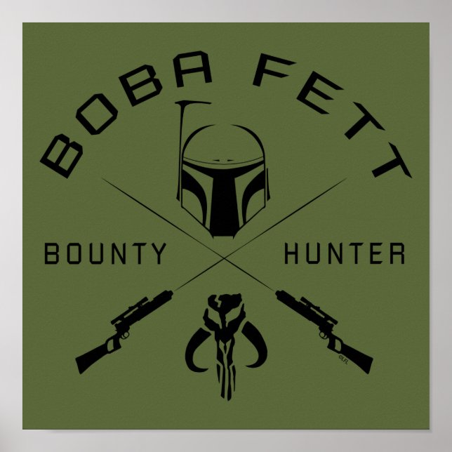 Poster Badge noir Boba Fett (Devant)