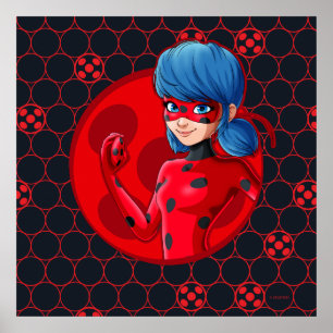 Poster Badge rouge Ladybug