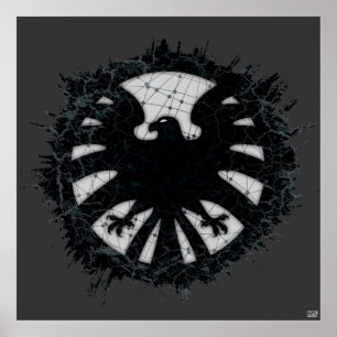 Poster Badge S.H.I.E.L.D. Réseau Mondial Grunge