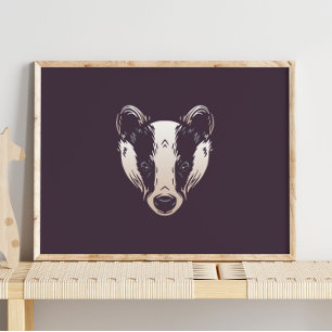 Poster Badger   Badger Forest Animal Wall Imprimer
