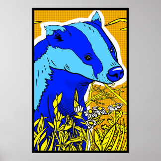 Poster Badger Retro PopArt