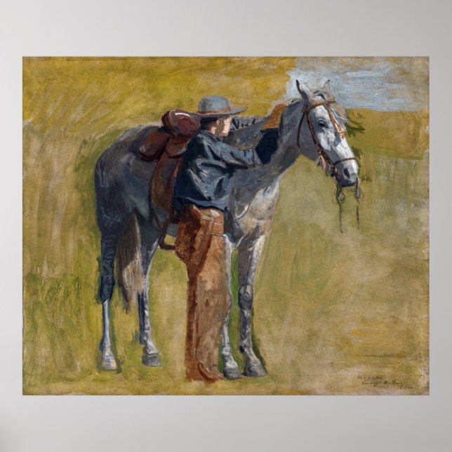 Poster Badlands, Cowboy Horse Old West Thomas Eakins (Devant)